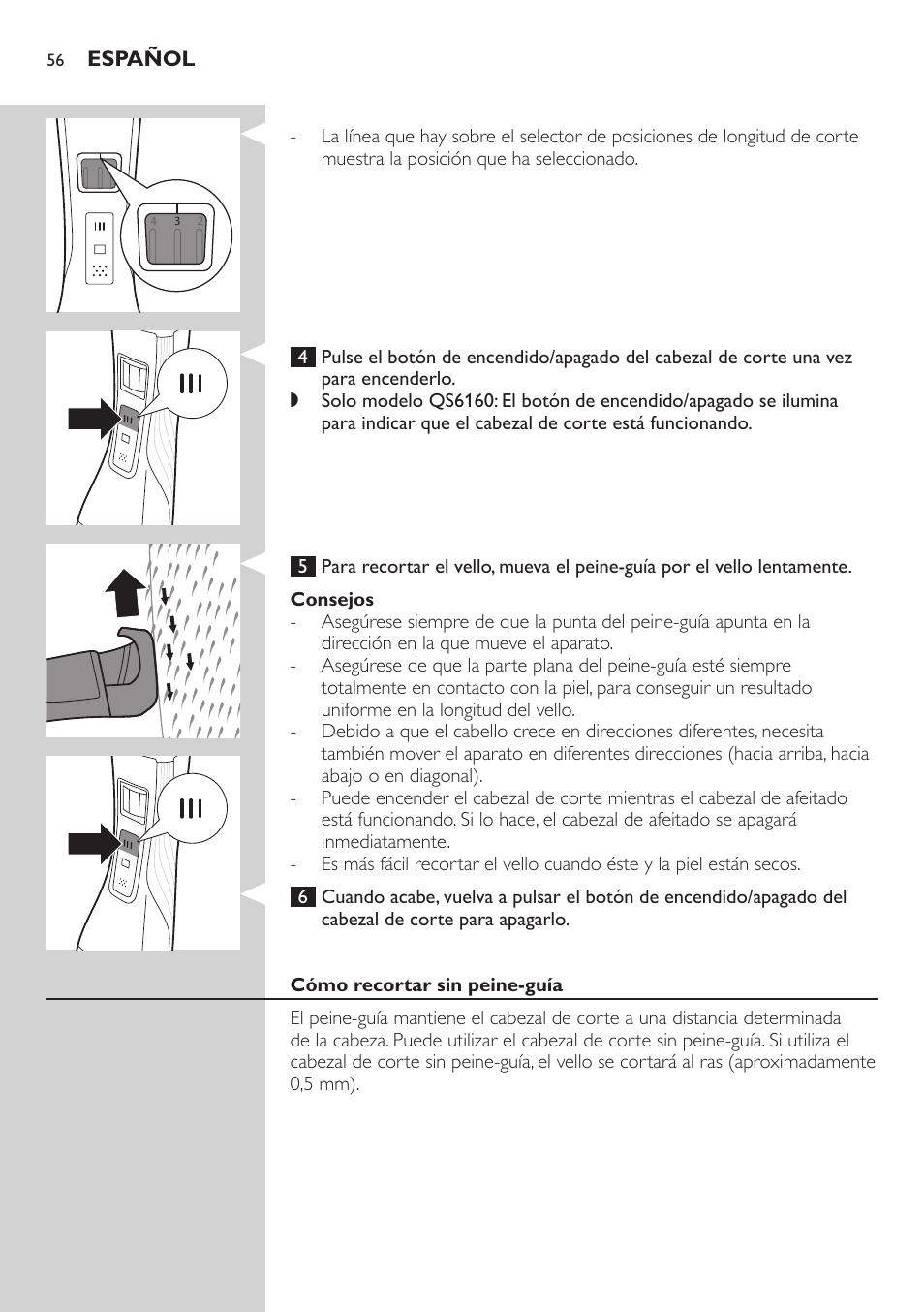 Philips StyleShaver Perfilador y afeitadora resistente al agua User Manual | Page 56 / 158