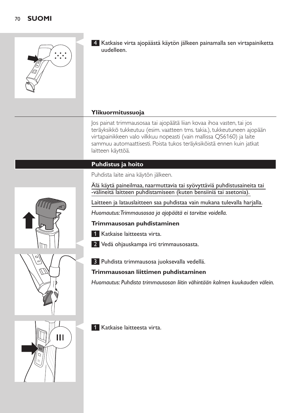 Philips StyleShaver Perfilador y afeitadora resistente al agua User Manual | Page 70 / 158