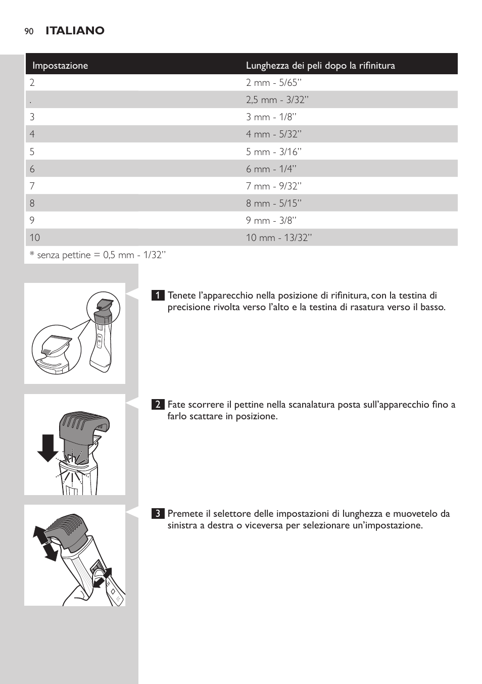 Philips StyleShaver Perfilador y afeitadora resistente al agua User Manual | Page 90 / 158