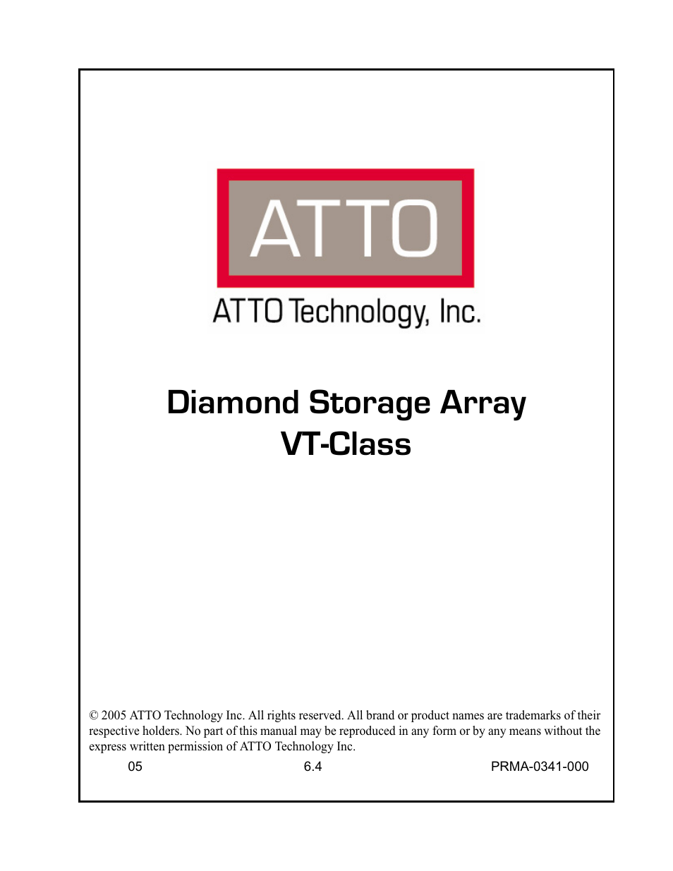 ATTO Technology Diamond Storage Array VT-Class User Manual | 96 pages