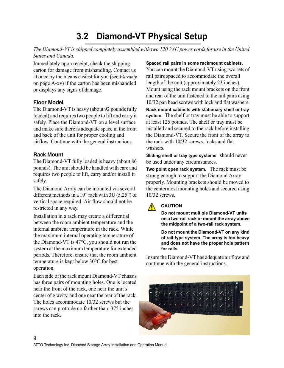 Floor model, Rack mount, 2 diamond-vt physical setup | Floor model rack mount | ATTO Technology Diamond Storage Array VT-Class User Manual | Page 20 / 96
