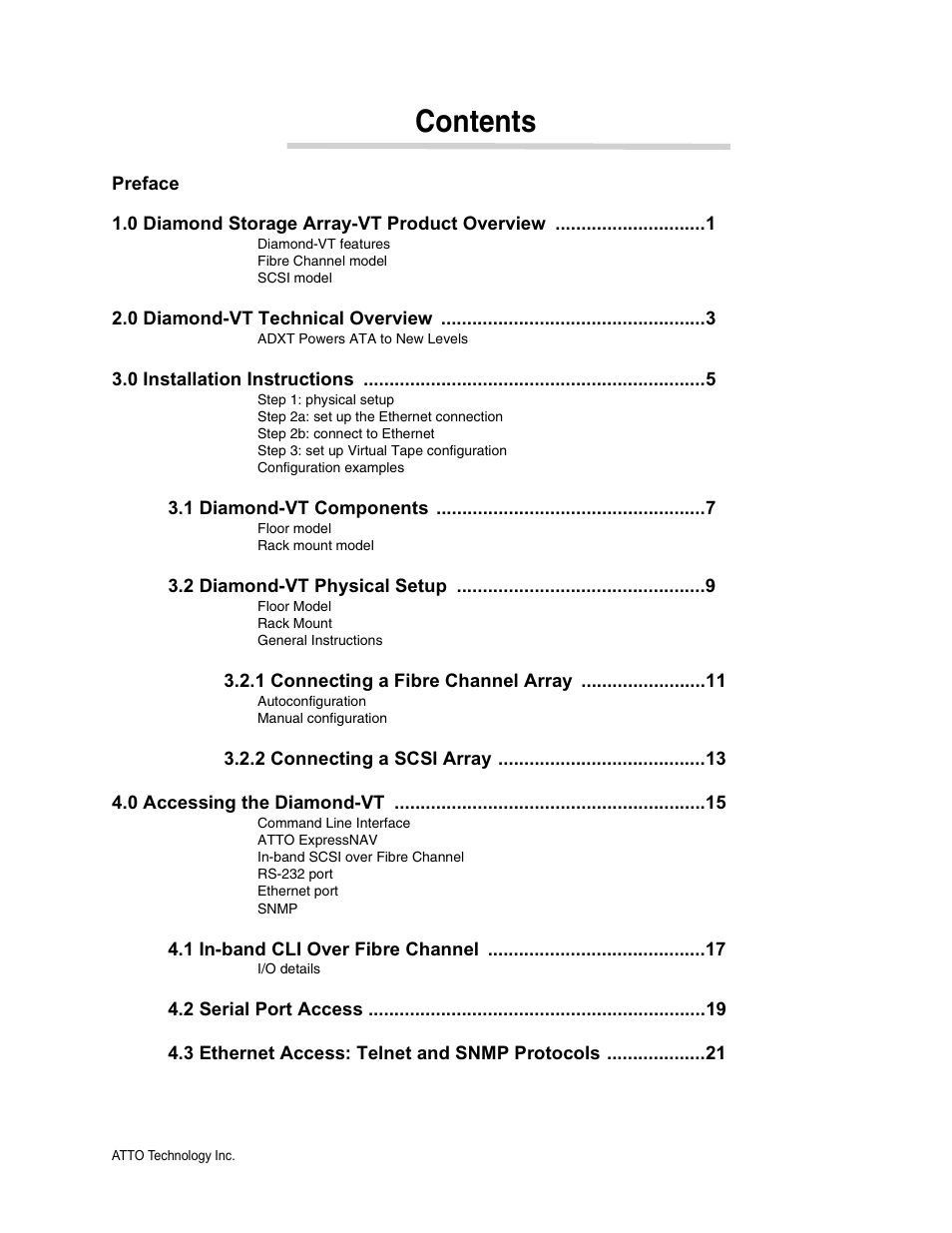 ATTO Technology Diamond Storage Array VT-Class User Manual | Page 4 / 96