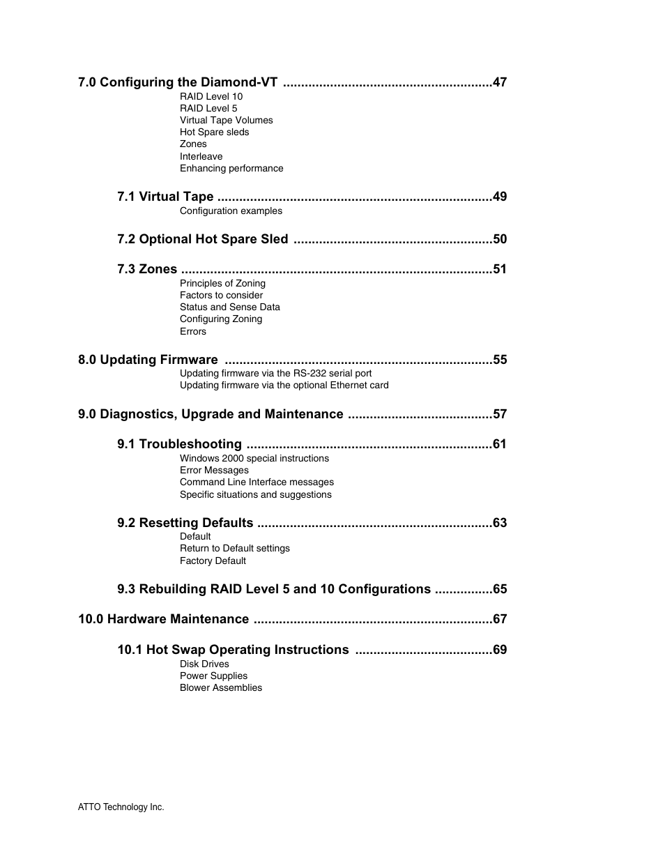 ATTO Technology Diamond Storage Array VT-Class User Manual | Page 8 / 96