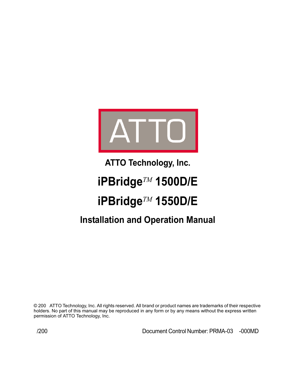 ATTO Technology 1500D/E User Manual | 62 pages