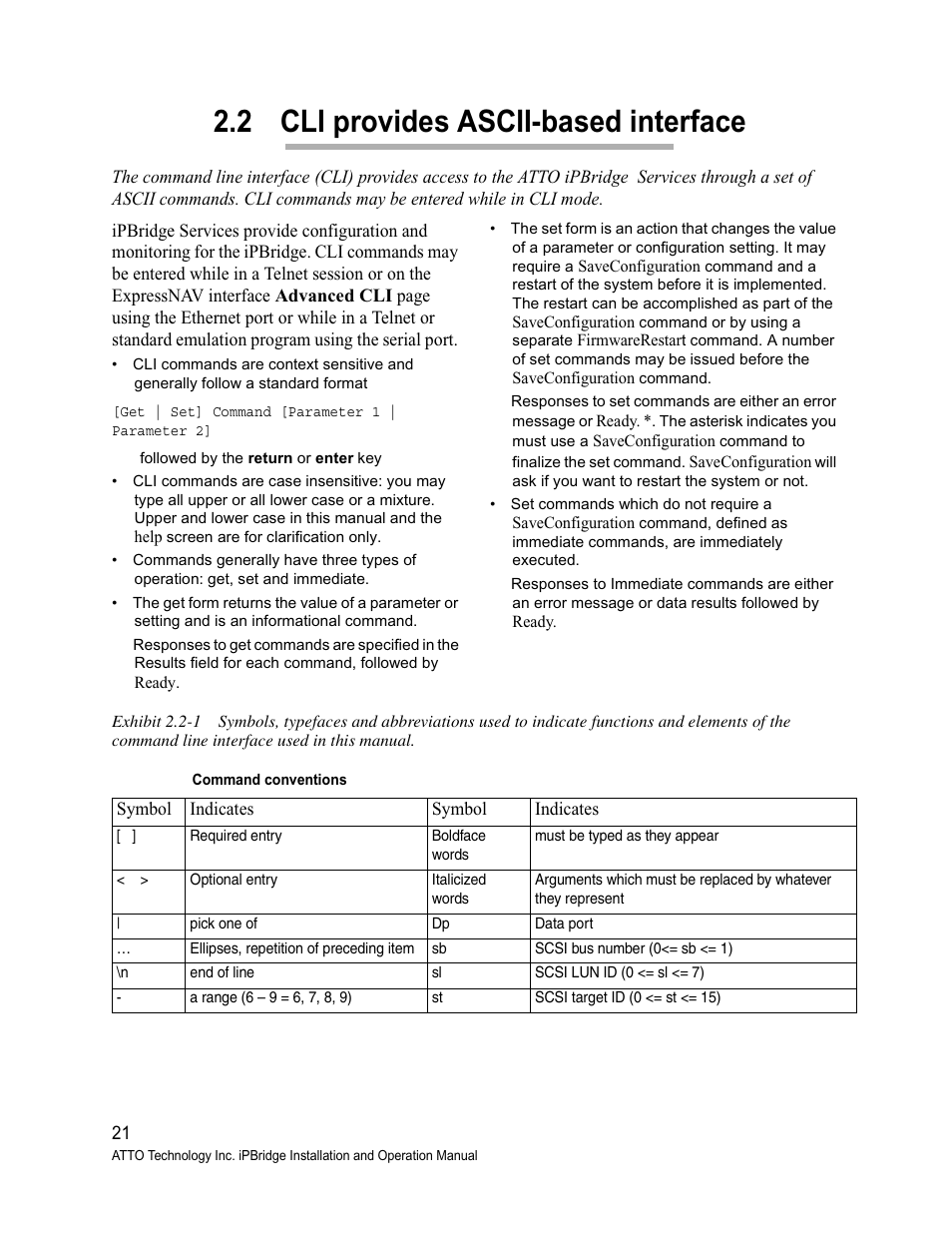 2 cli provides ascii-based interface, Cli provides ascii-based interface, Cli provides ascii-based | Interface | ATTO Technology 1500D/E User Manual | Page 30 / 62