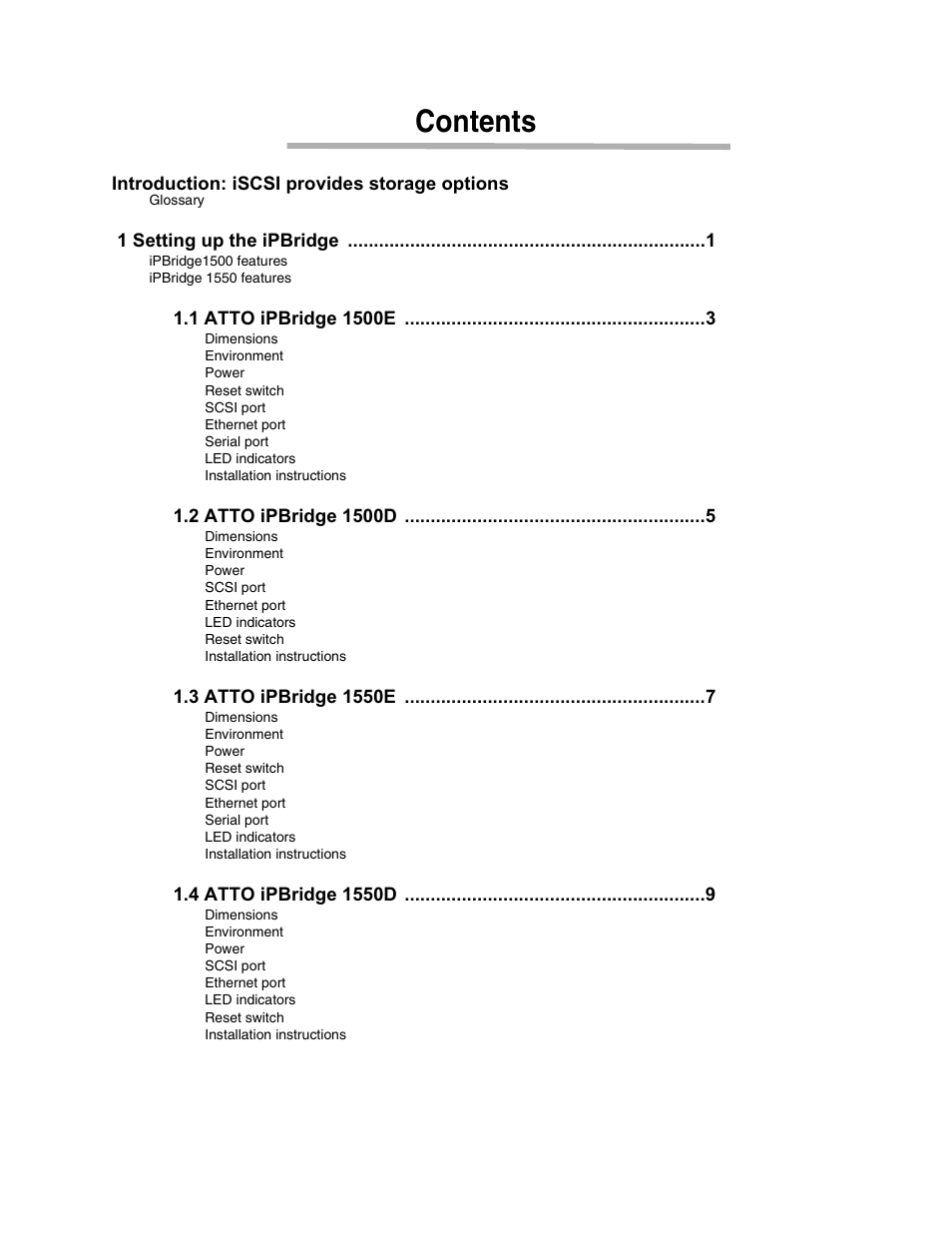ATTO Technology 1500D/E User Manual | Page 4 / 62