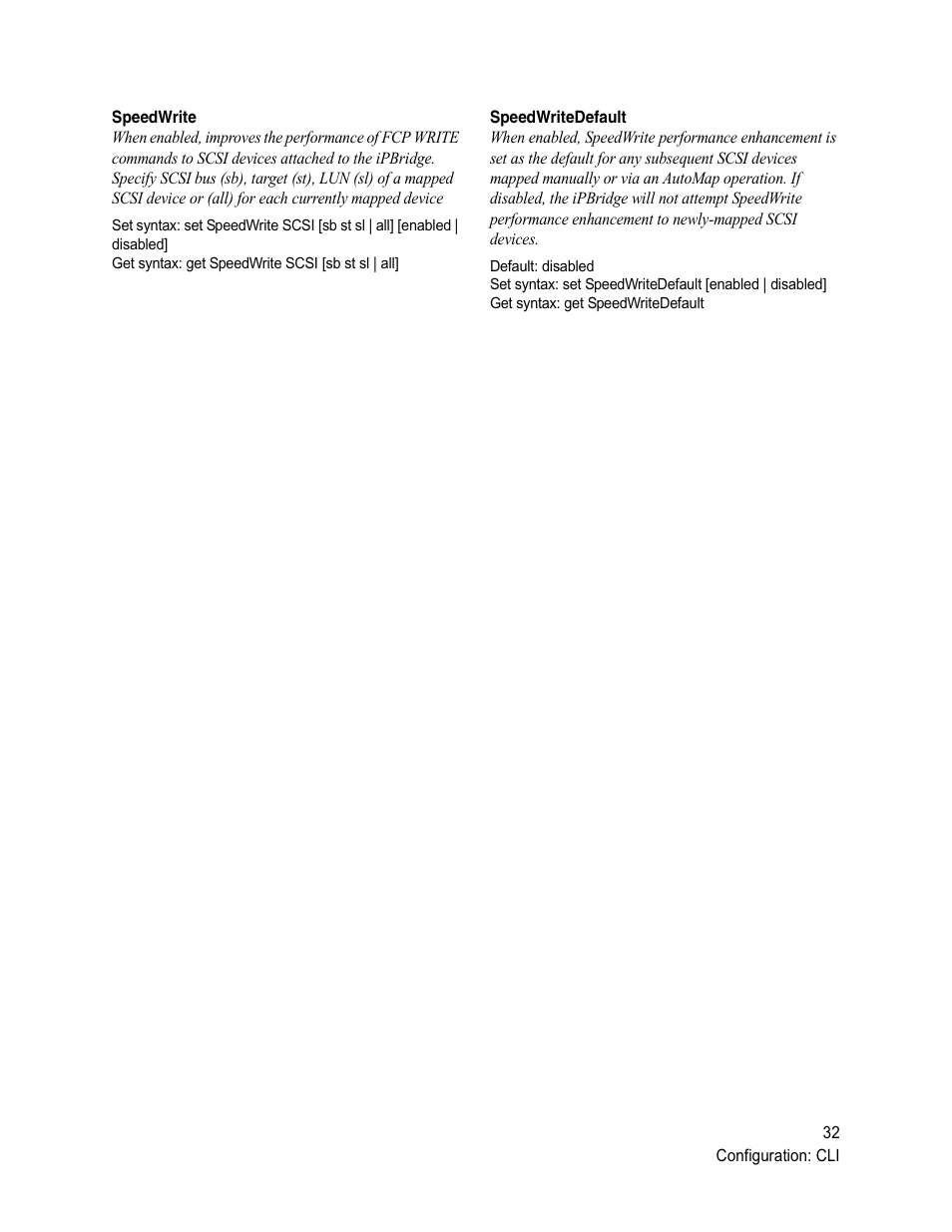 Speedwrite, Speedwritedefault, Speedwrite speedwritedefault | ATTO Technology 1500D/E User Manual | Page 41 / 62