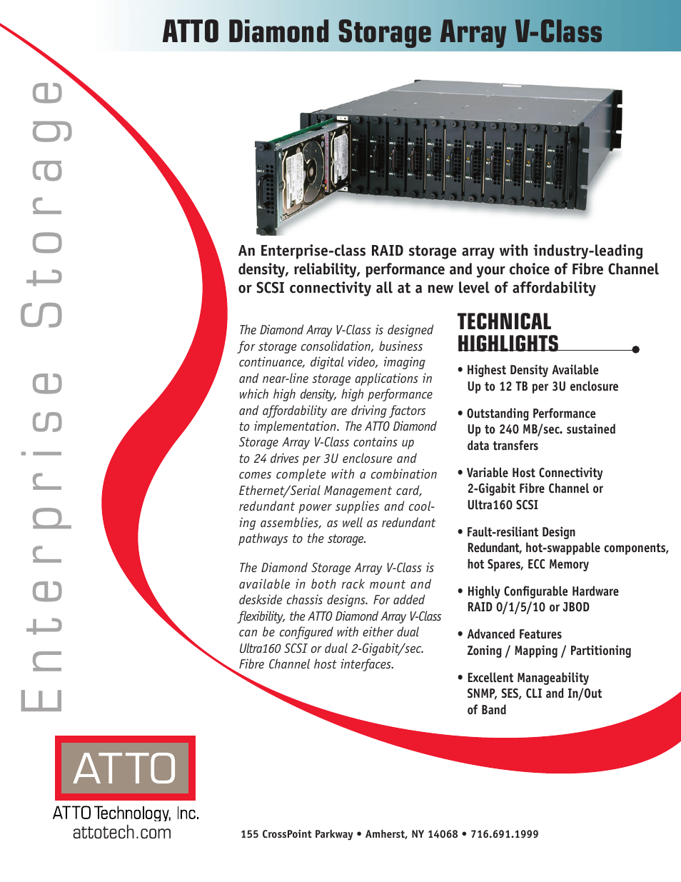 ATTO Technology Diamond Storage Array V-Class User Manual | 2 pages