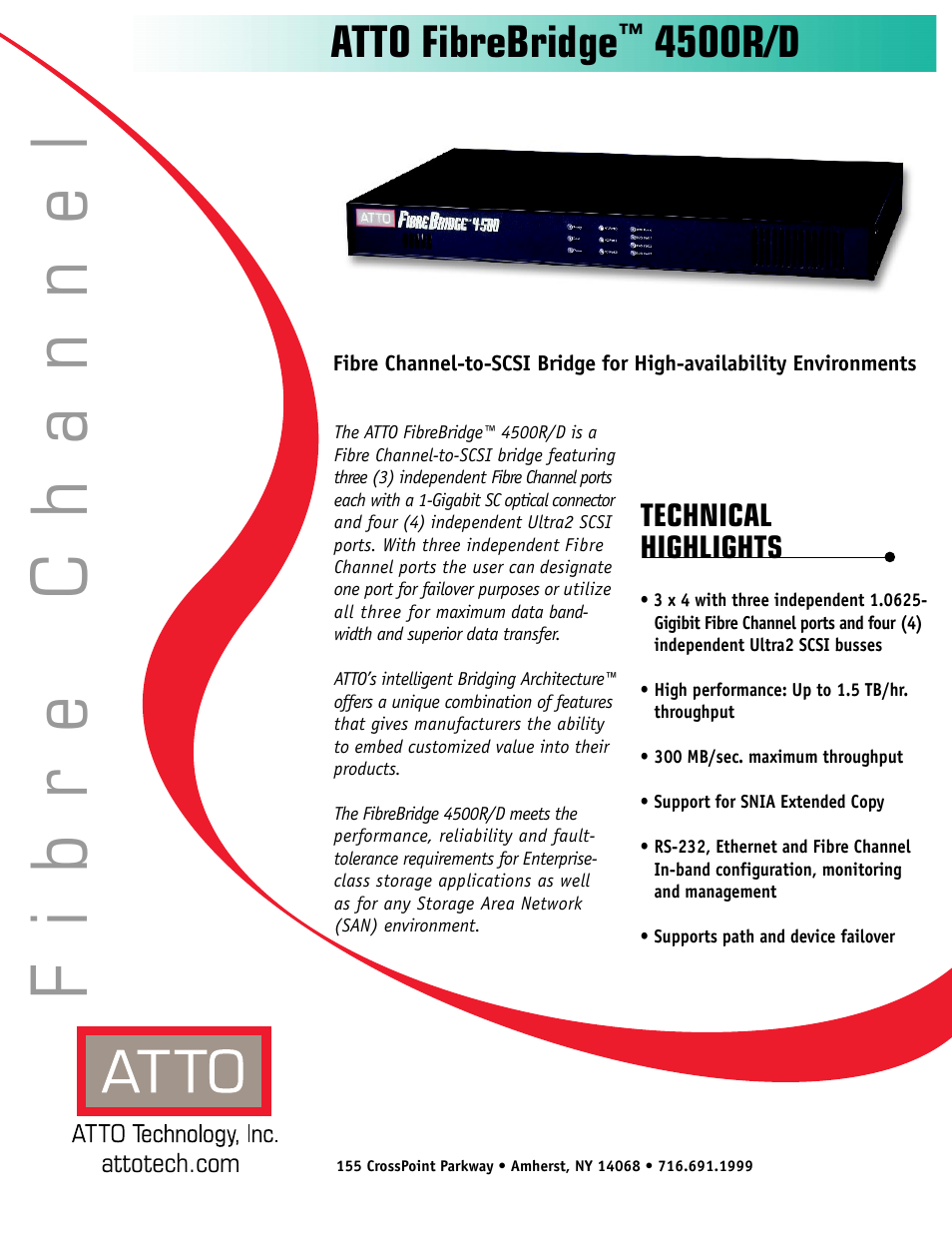 ATTO Technology ATTO FibreBridge 4500R/D User Manual | 2 pages