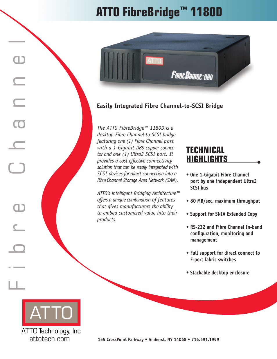 ATTO Technology ATTO FibreBridge 1180D User Manual | 2 pages