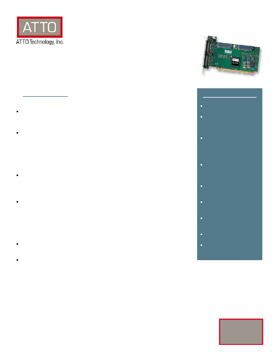 ATTO Technology ExpressPCI UL4D User Manual | 2 pages