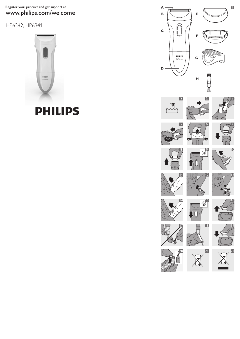 Philips Ladyshave User Manual | 9 pages