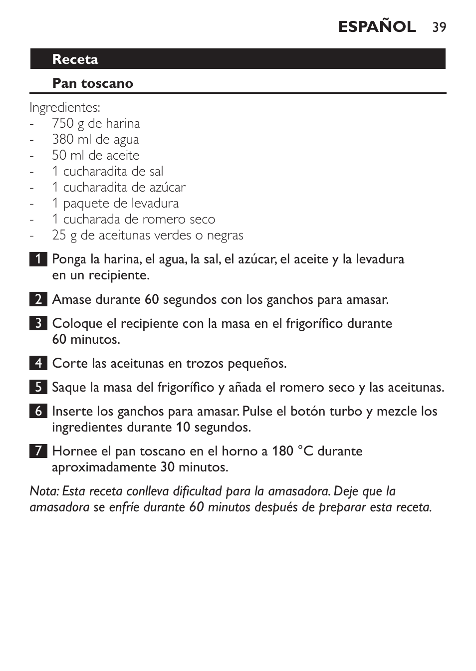 Philips Daily Collection Amasadora de mano User Manual | Page 39 / 126