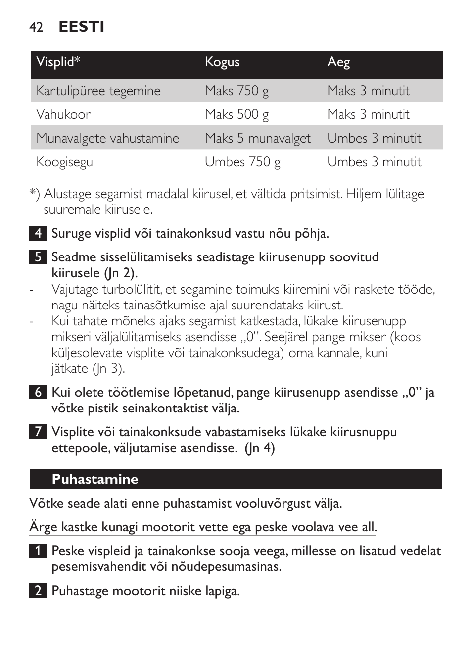 Philips Daily Collection Amasadora de mano User Manual | Page 42 / 126