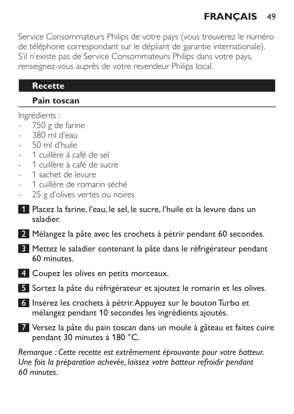 Philips Daily Collection Amasadora de mano User Manual | Page 49 / 126