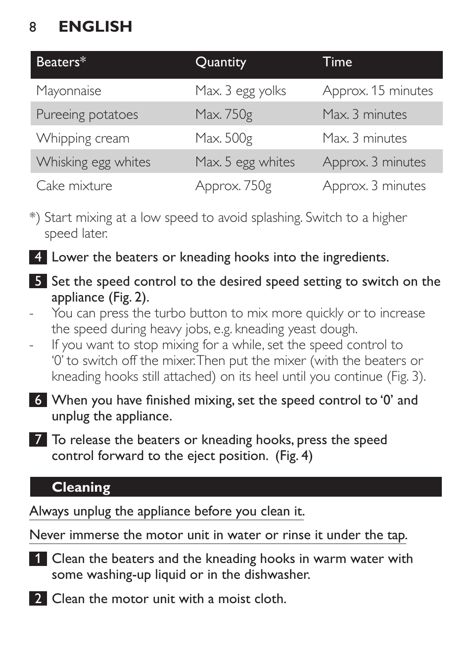 Philips Daily Collection Amasadora de mano User Manual | Page 8 / 126