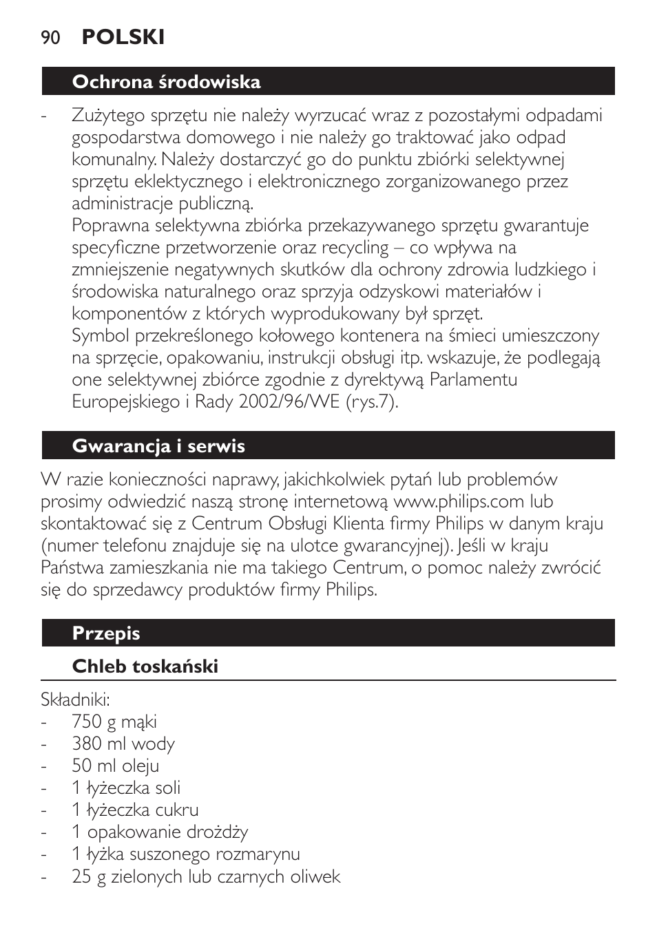 Philips Daily Collection Amasadora de mano User Manual | Page 90 / 126