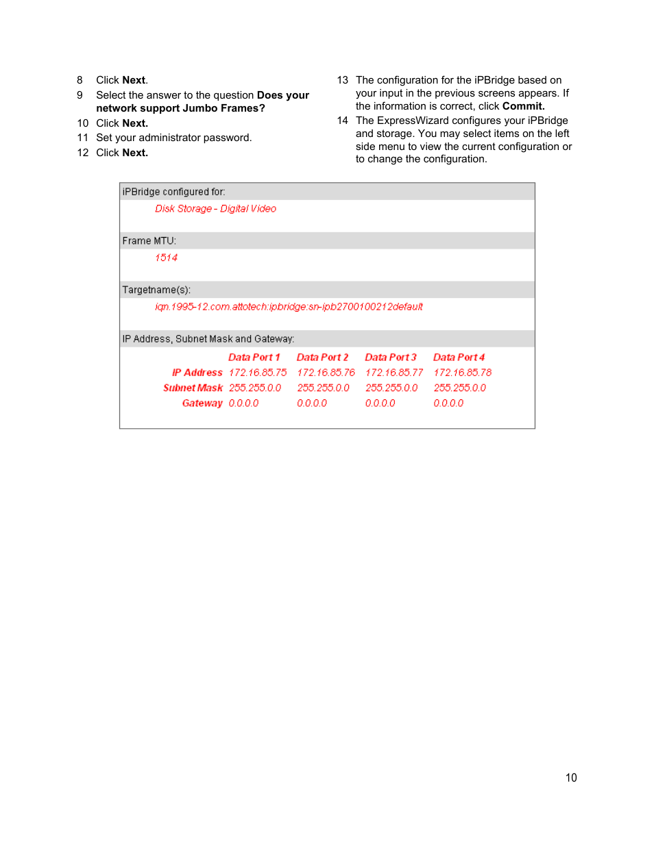 8 click next, 10 click next, 11 set your administrator password | 12 click next | ATTO Technology 2700C User Manual | Page 15 / 50