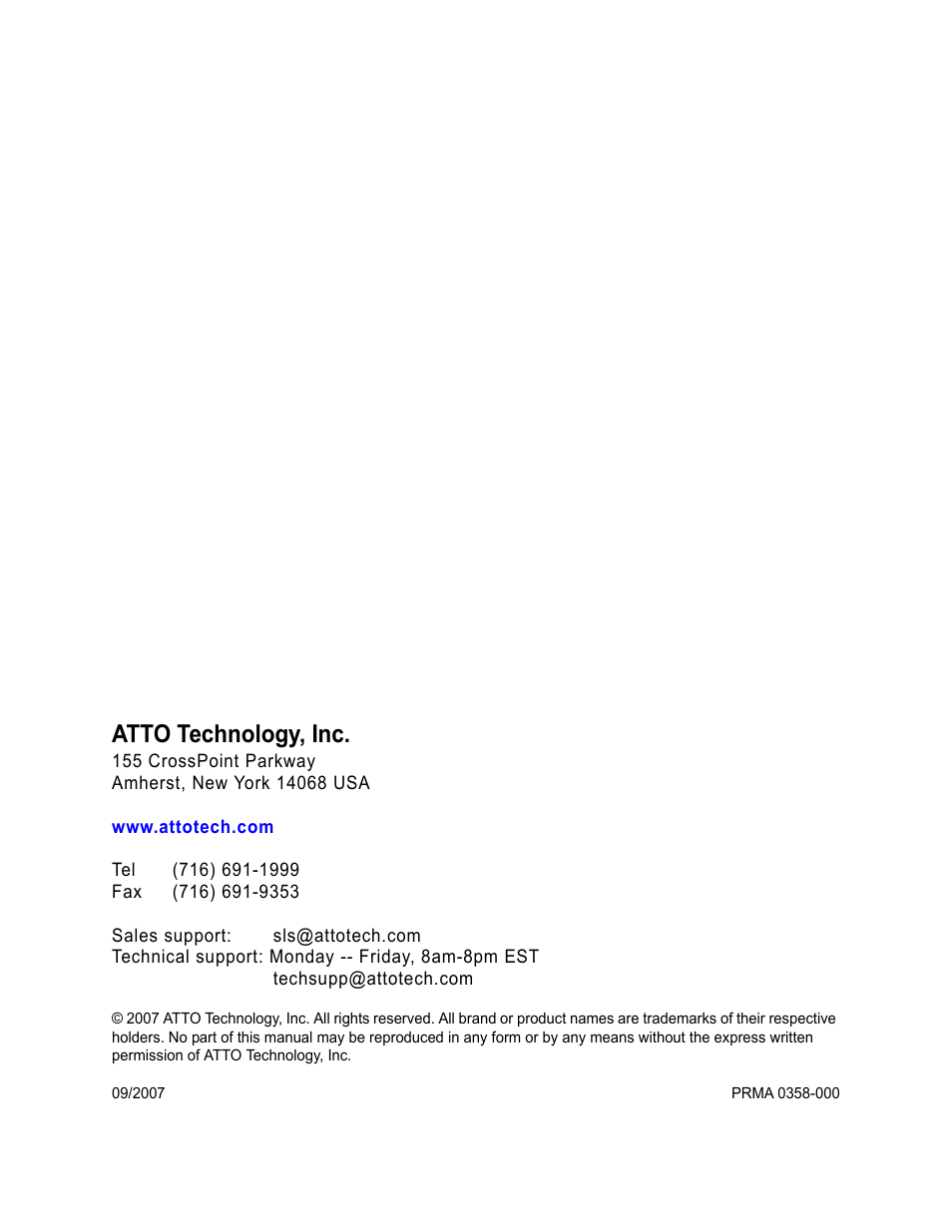 Atto technology, inc | ATTO Technology 2700C User Manual | Page 2 / 50