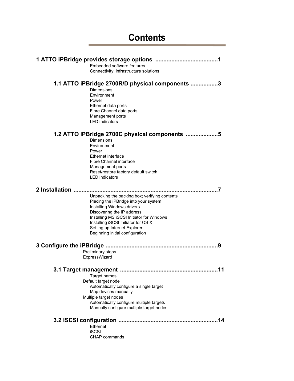 ATTO Technology 2700C User Manual | Page 3 / 50