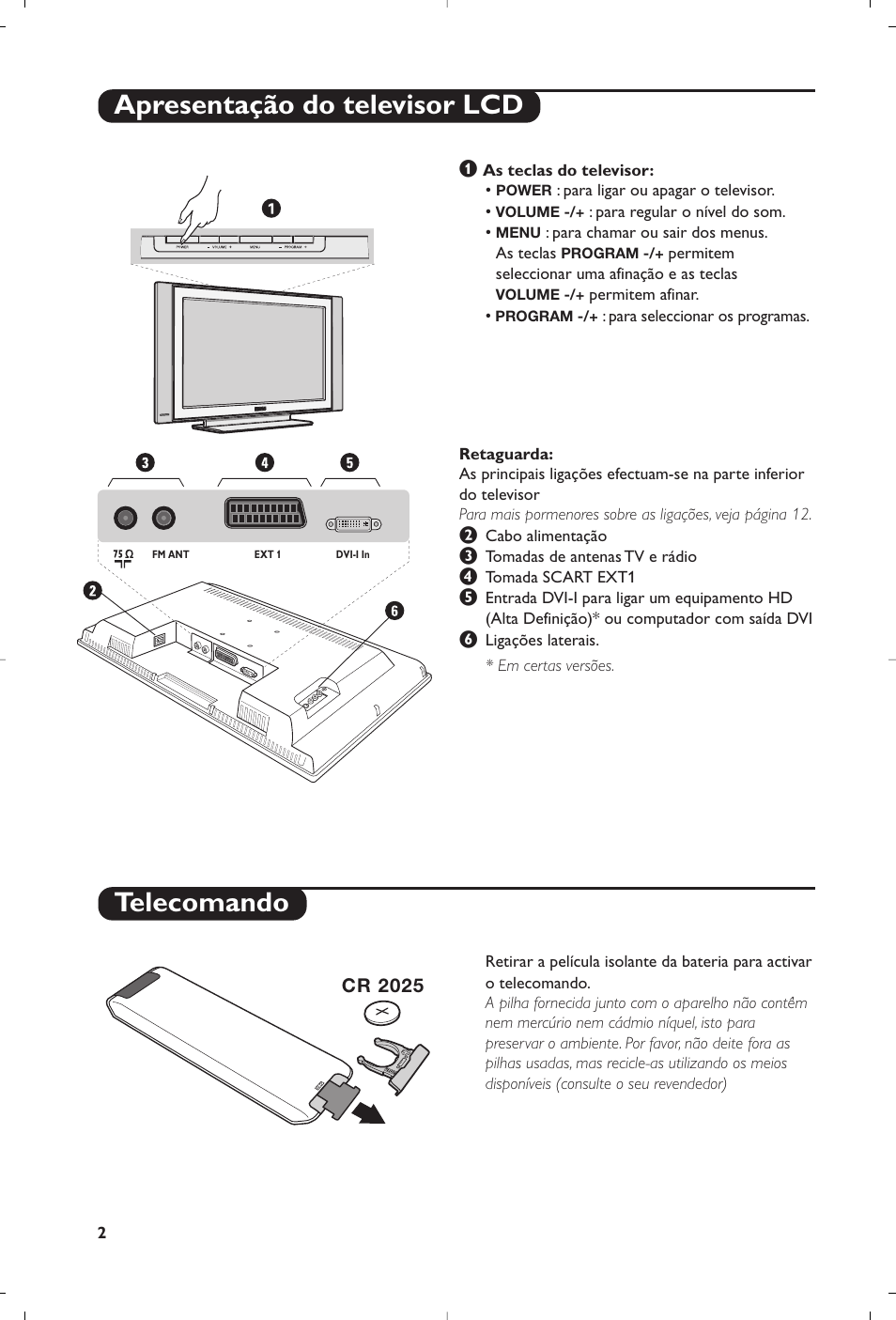 Apresentação do televisor lcd telecomando | Philips Flat TV User Manual | Page 158 / 172