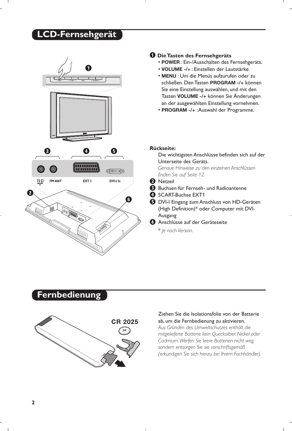 Lcd-fernsehgerät fernbedienung | Philips Flat TV User Manual | Page 32 / 172