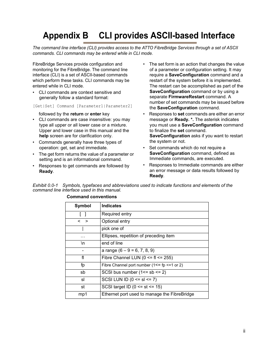 Appendix b cli provides ascii-based interface, Ablished, refer to, Provides ascii-based interface | Appendix | ATTO Technology 2400C/R/D User Manual | Page 35 / 50