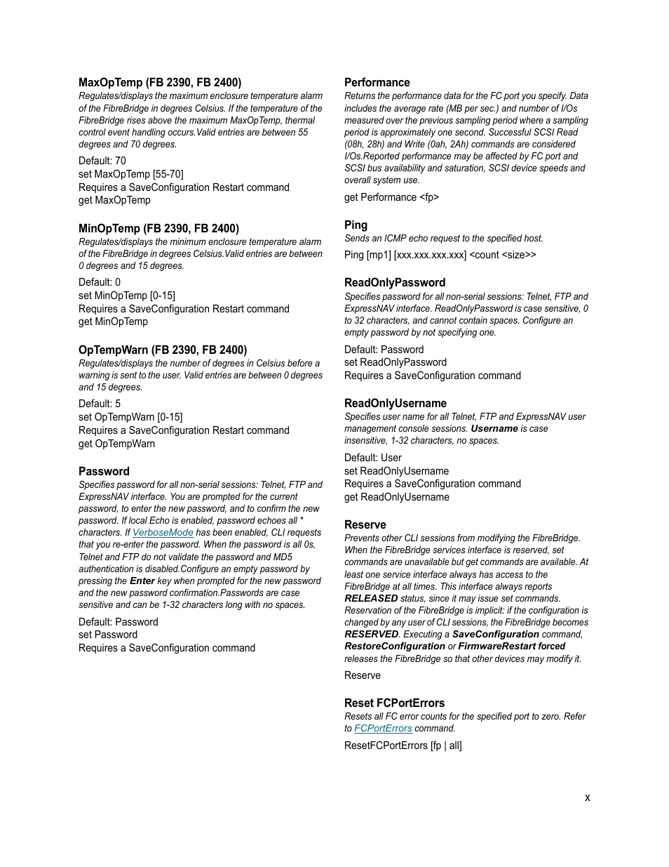 Reset fcporterrors | ATTO Technology 2400C/R/D User Manual | Page 43 / 50