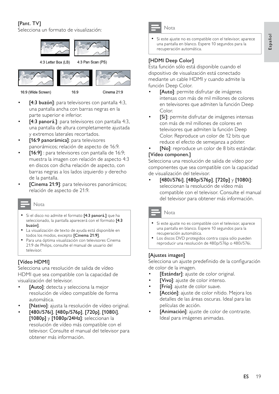 Philips 5000 series Reproductor de Blu-ray Disc User Manual | Page 19 / 53