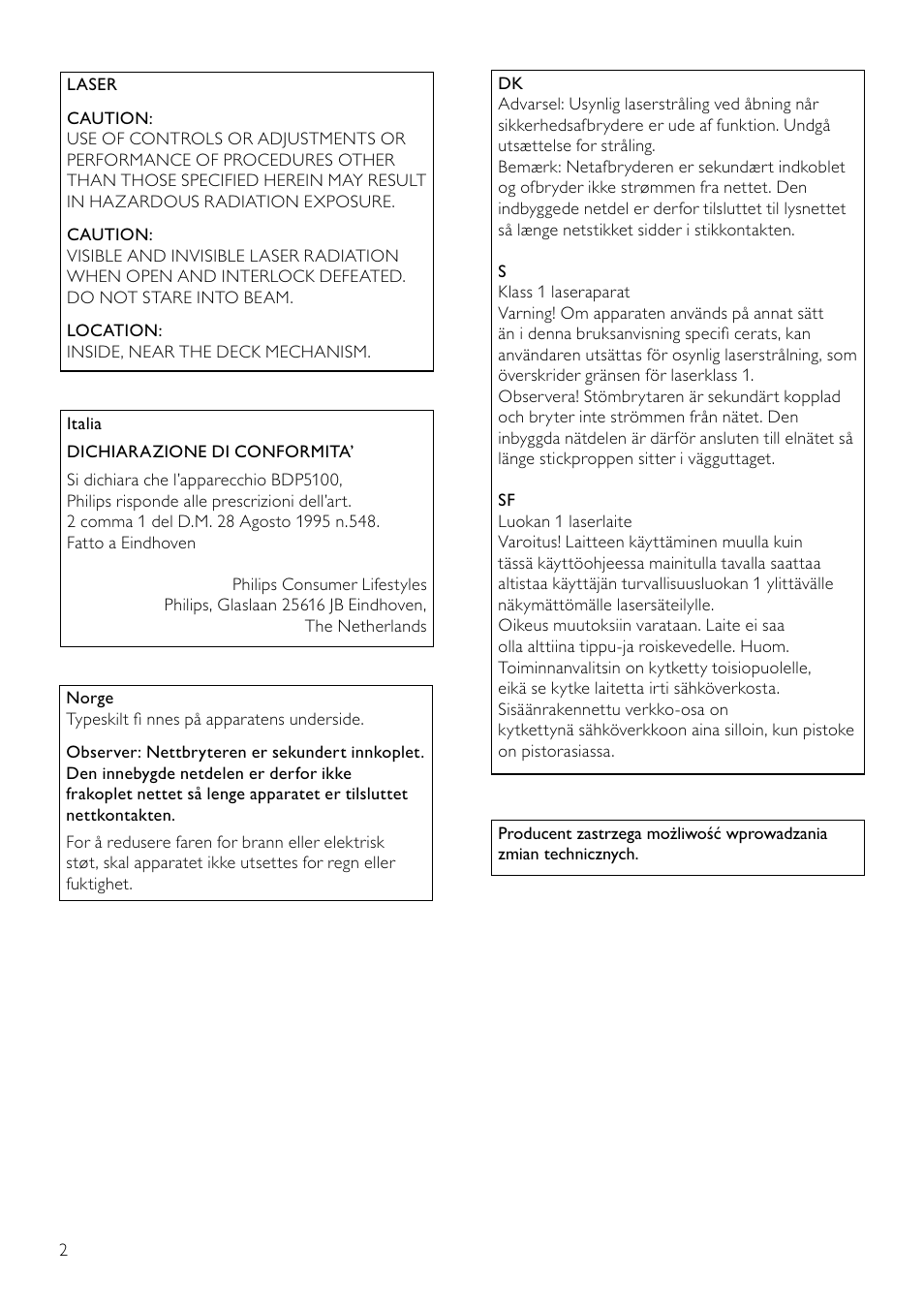 Philips 5000 series Reproductor de Blu-ray Disc User Manual | Page 2 / 53