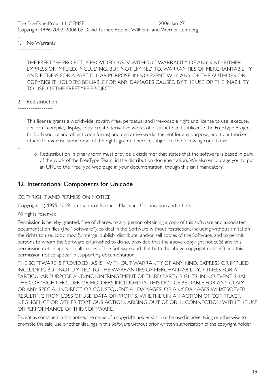 International components for unicode | Philips 5000 series Reproductor de Blu-ray Disc User Manual | Page 46 / 53