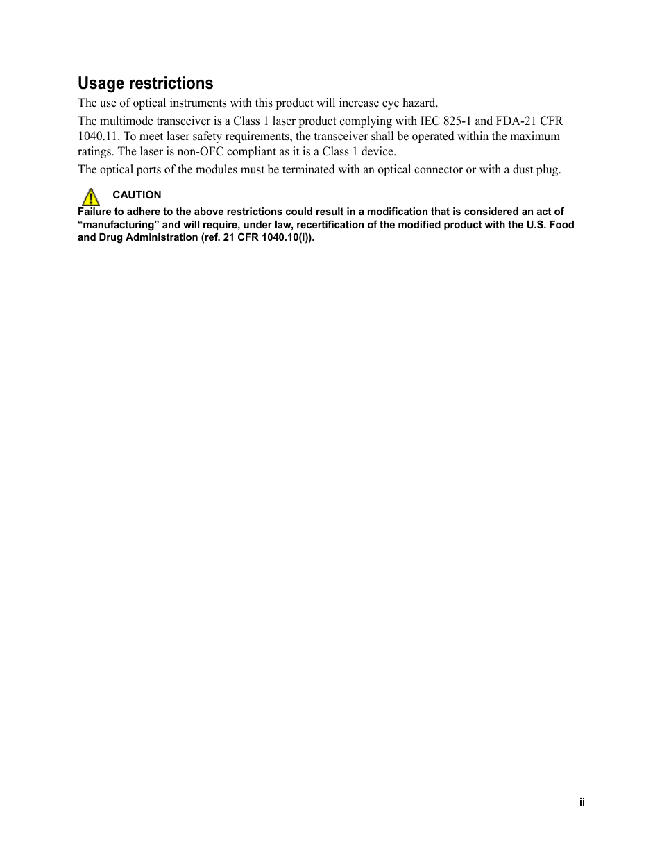 Usage restrictions | ATTO Technology Celerity FC host adapters FC-44ES 4-Gb User Manual | Page 31 / 35