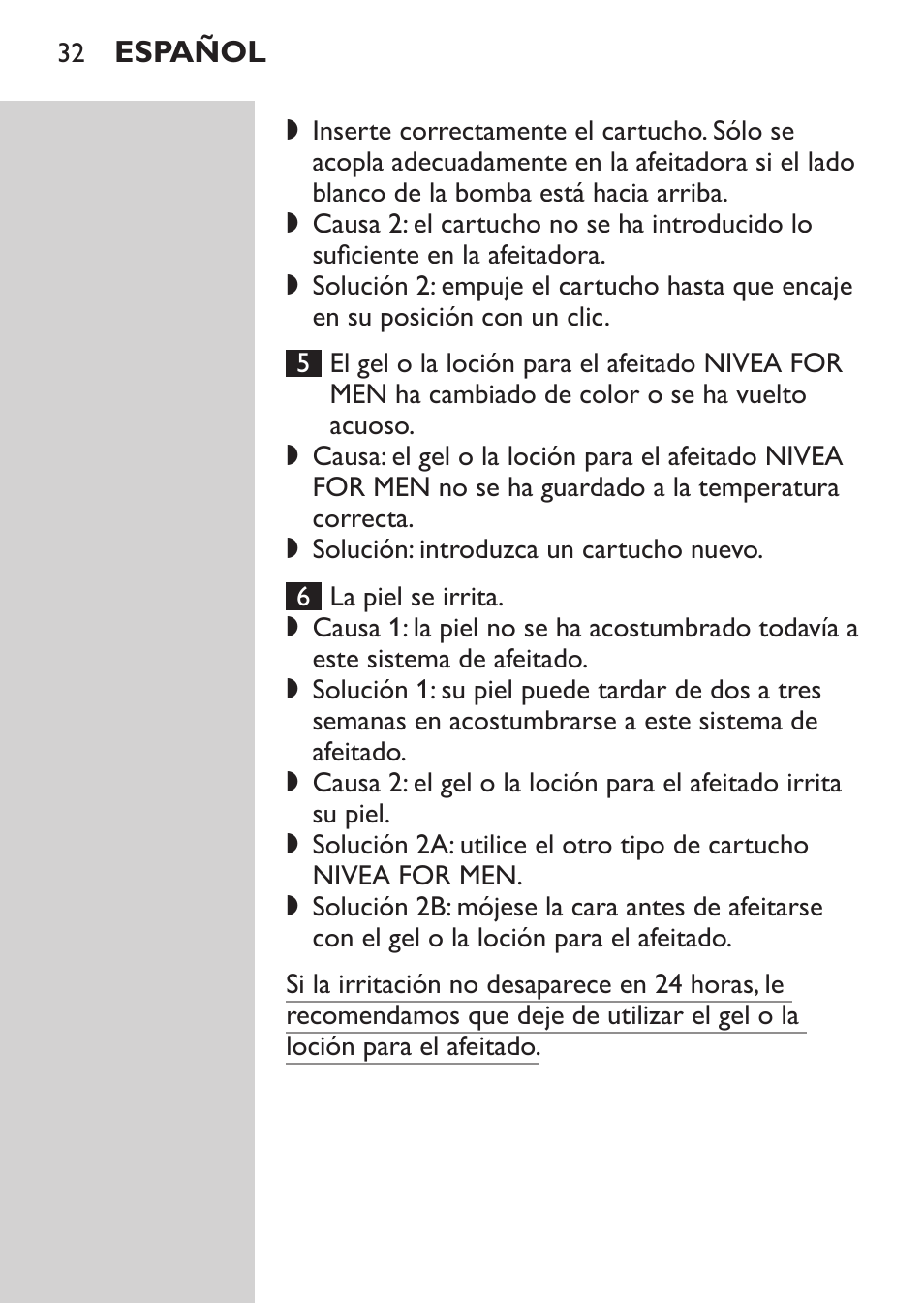 Philips Afeitadora NIVEA FOR MEN User Manual | Page 30 / 92