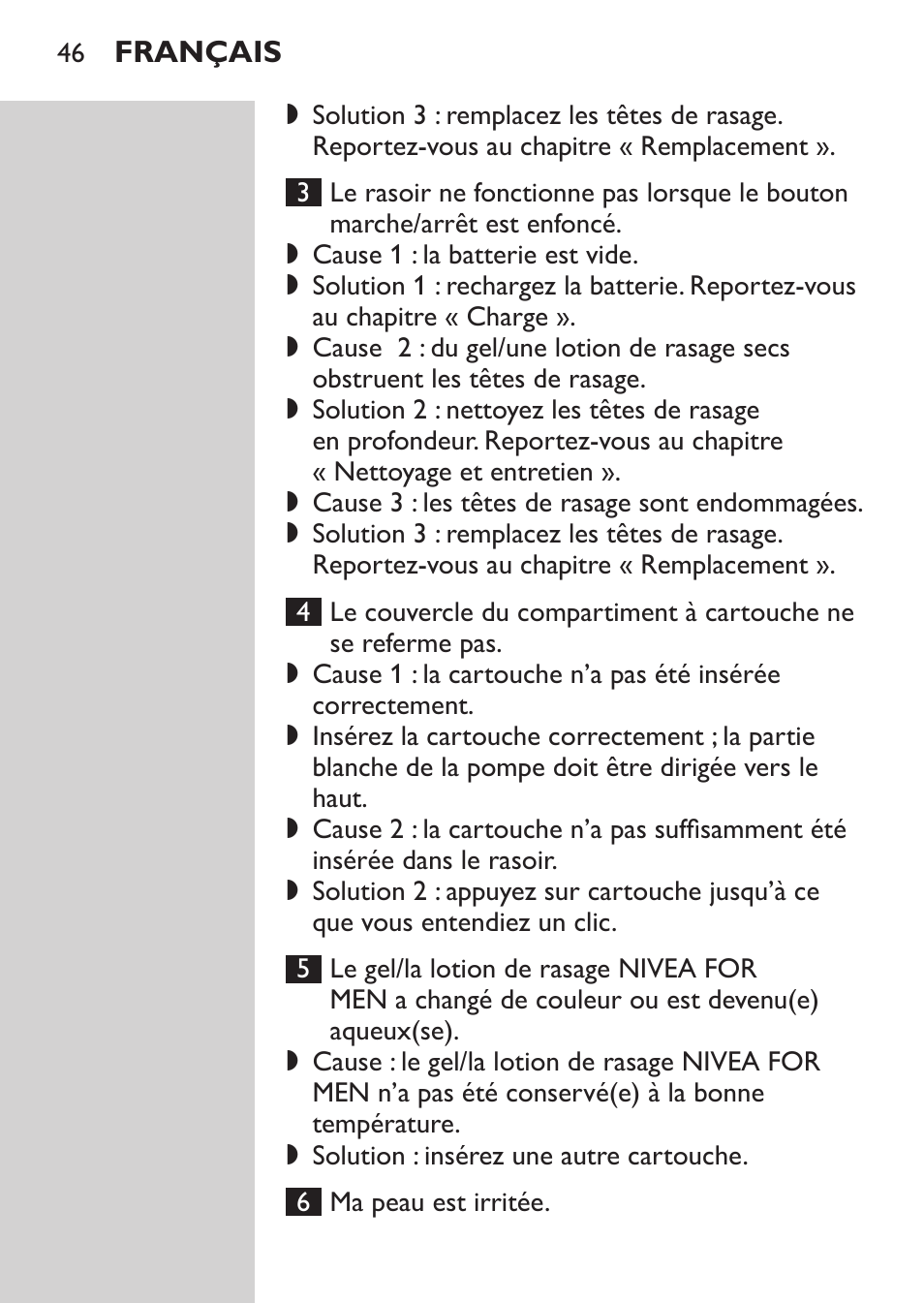 Philips Afeitadora NIVEA FOR MEN User Manual | Page 44 / 92