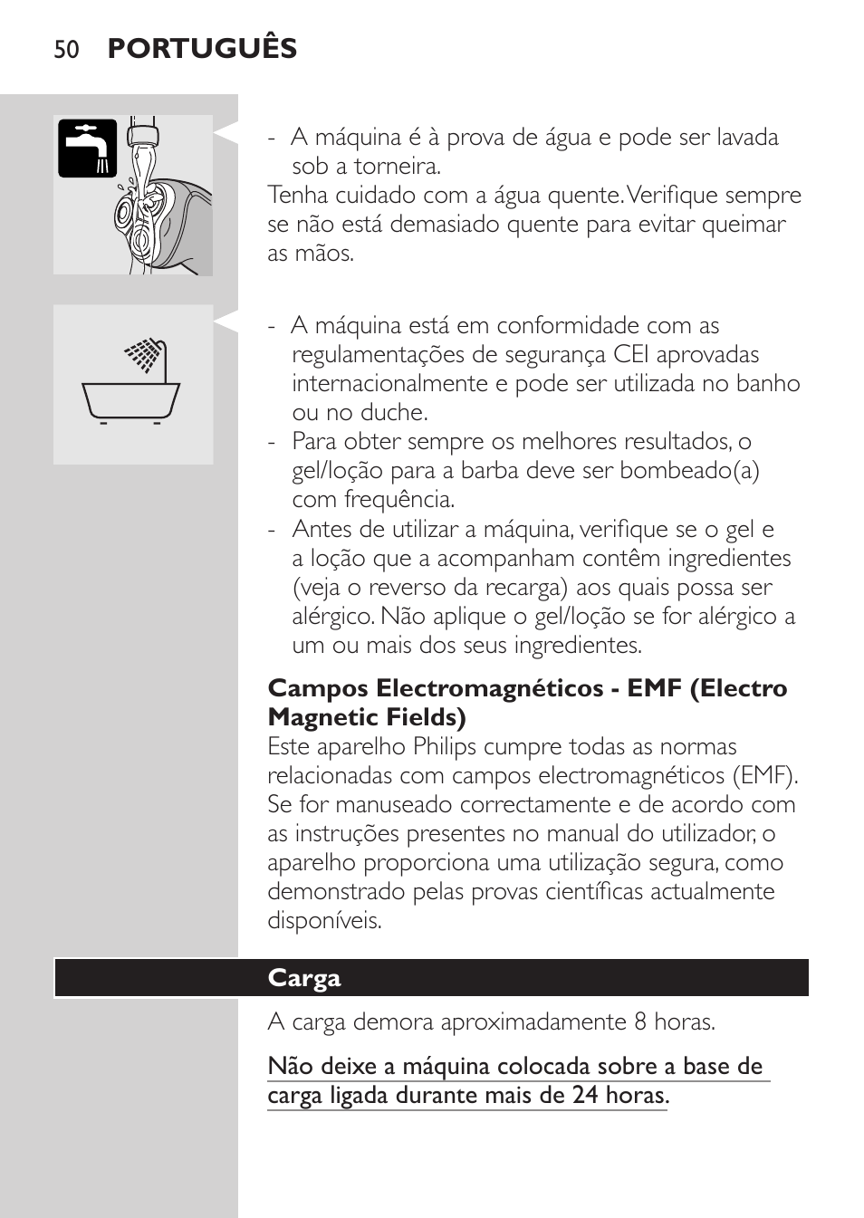 Carga | Philips Afeitadora NIVEA FOR MEN User Manual | Page 48 / 92