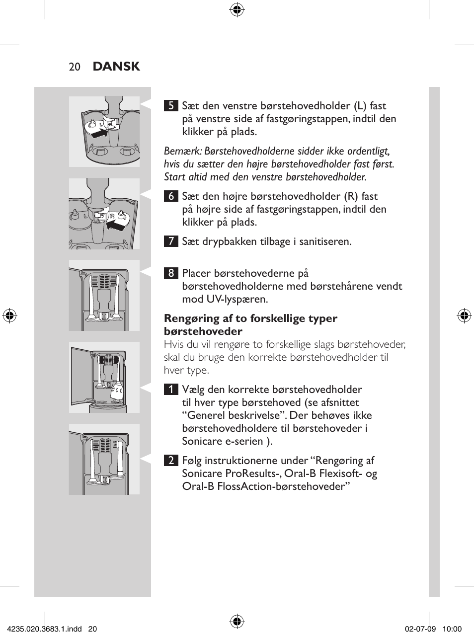 Philips Sonicare Higienizador por rayos UV User Manual | Page 20 / 96