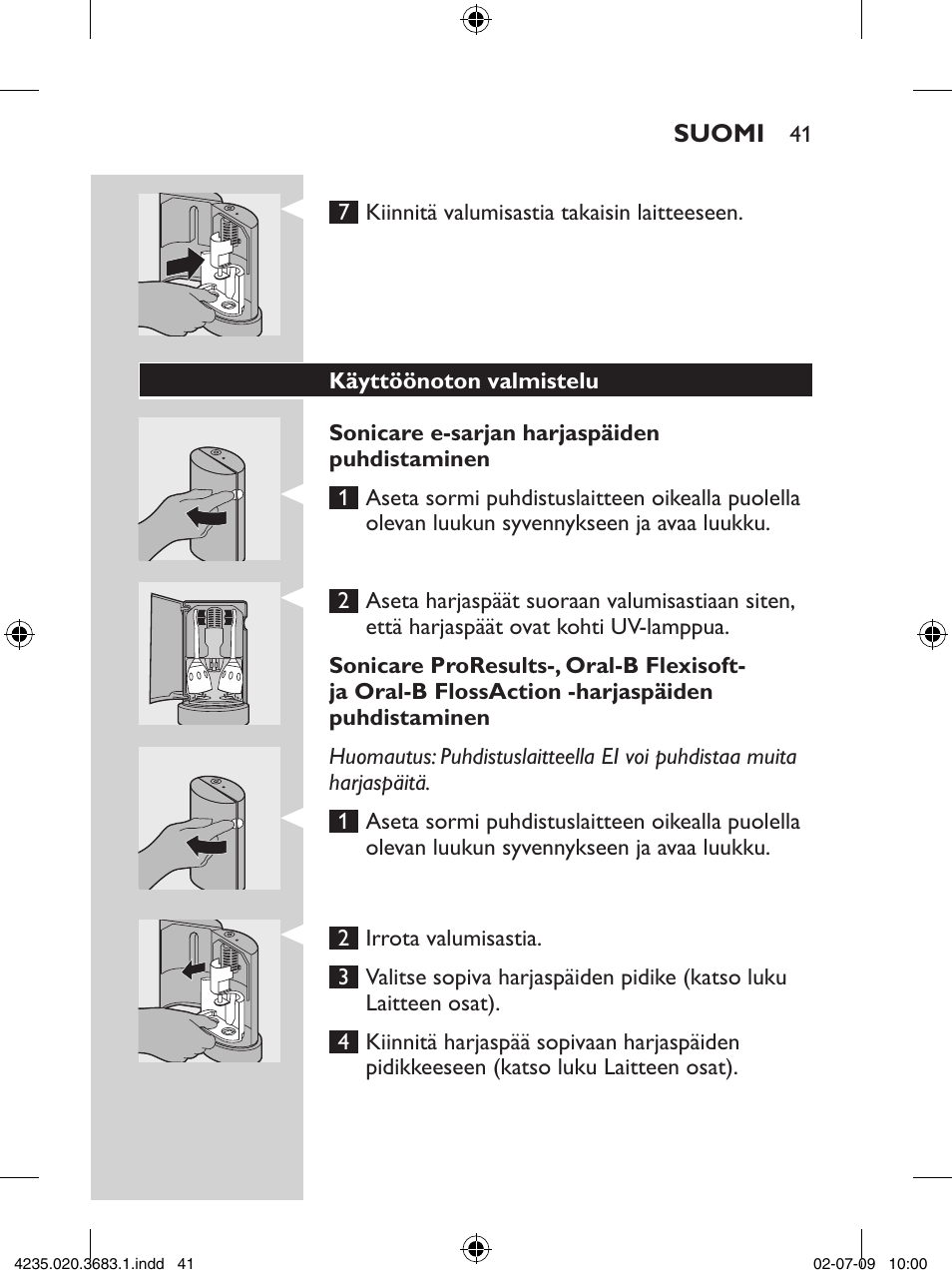 Philips Sonicare Higienizador por rayos UV User Manual | Page 41 / 96