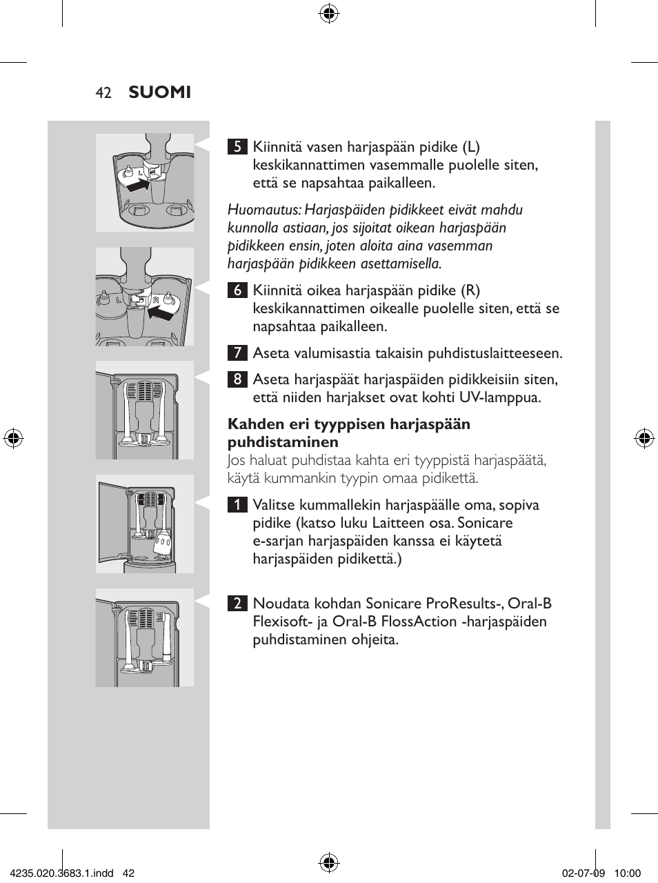 Philips Sonicare Higienizador por rayos UV User Manual | Page 42 / 96