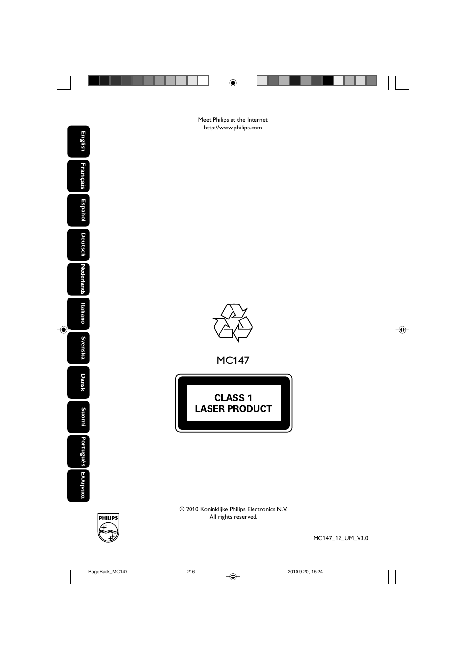 Mc147 | Philips Microcadena clásica User Manual | Page 23 / 23