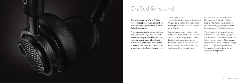 Crafted for sound | Philips Fidelio Auriculares inalámbricos Bluetooth User Manual | Page 5 / 12