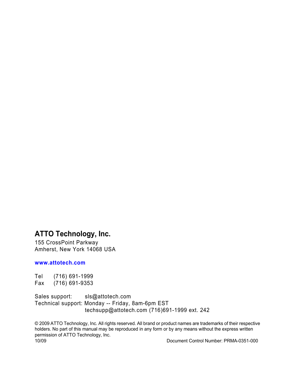 Atto technology, inc | ATTO Technology 1550D User Manual | Page 2 / 43