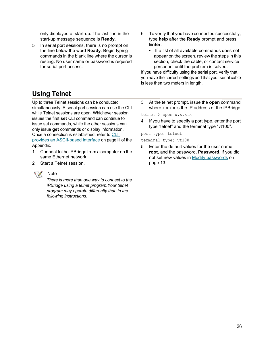 Using telnet | ATTO Technology 1550D User Manual | Page 29 / 43