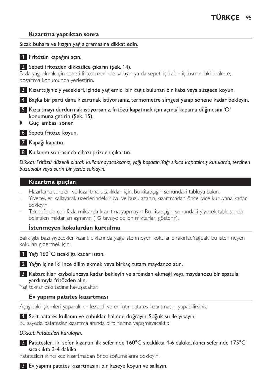 Türkçe 92 | Philips Freidora User Manual | Page 95 / 104