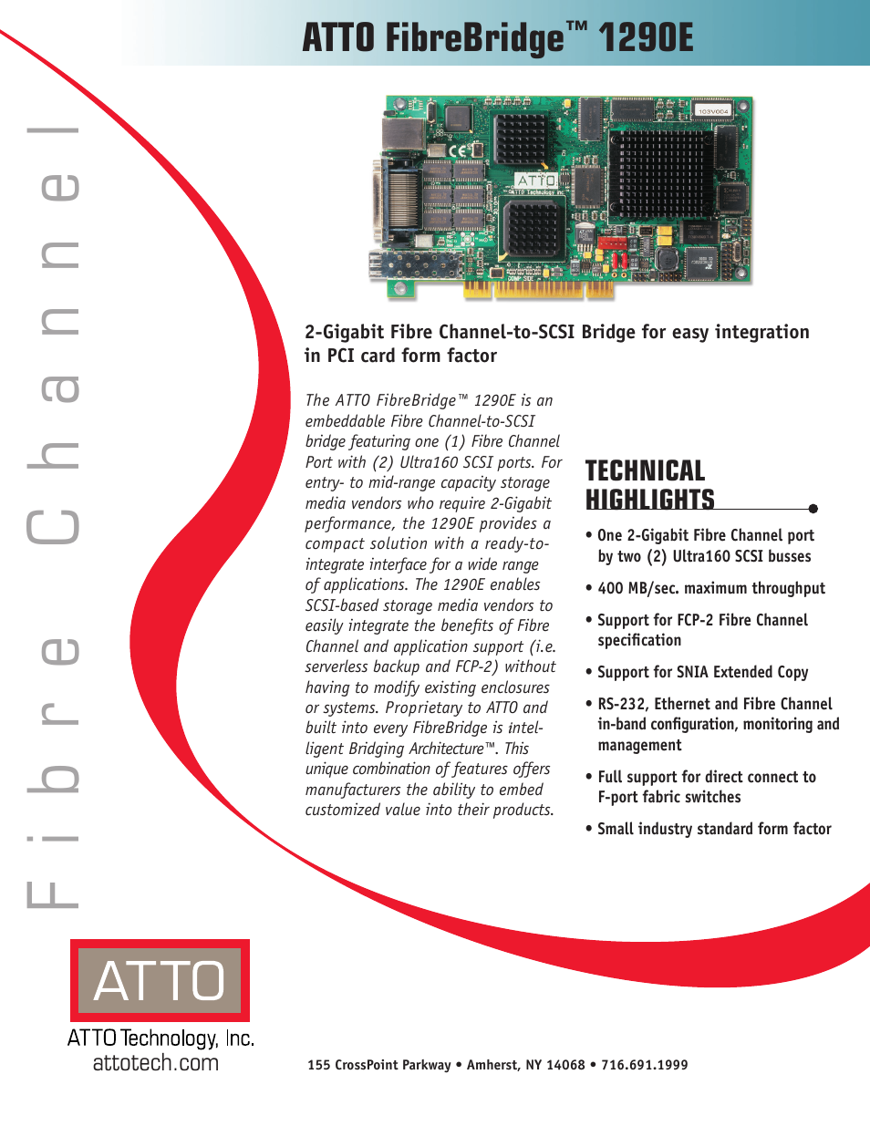 ATTO Technology ATTO FibreBridge 1290E User Manual | 2 pages