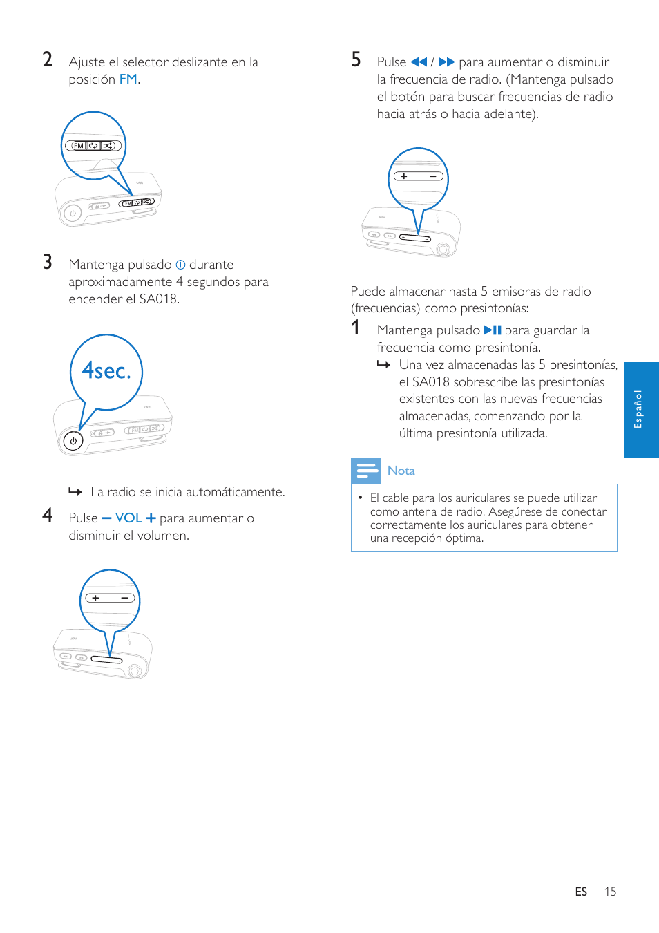 Philips GoGEAR Reproductor de MP3 User Manual | Page 16 / 21