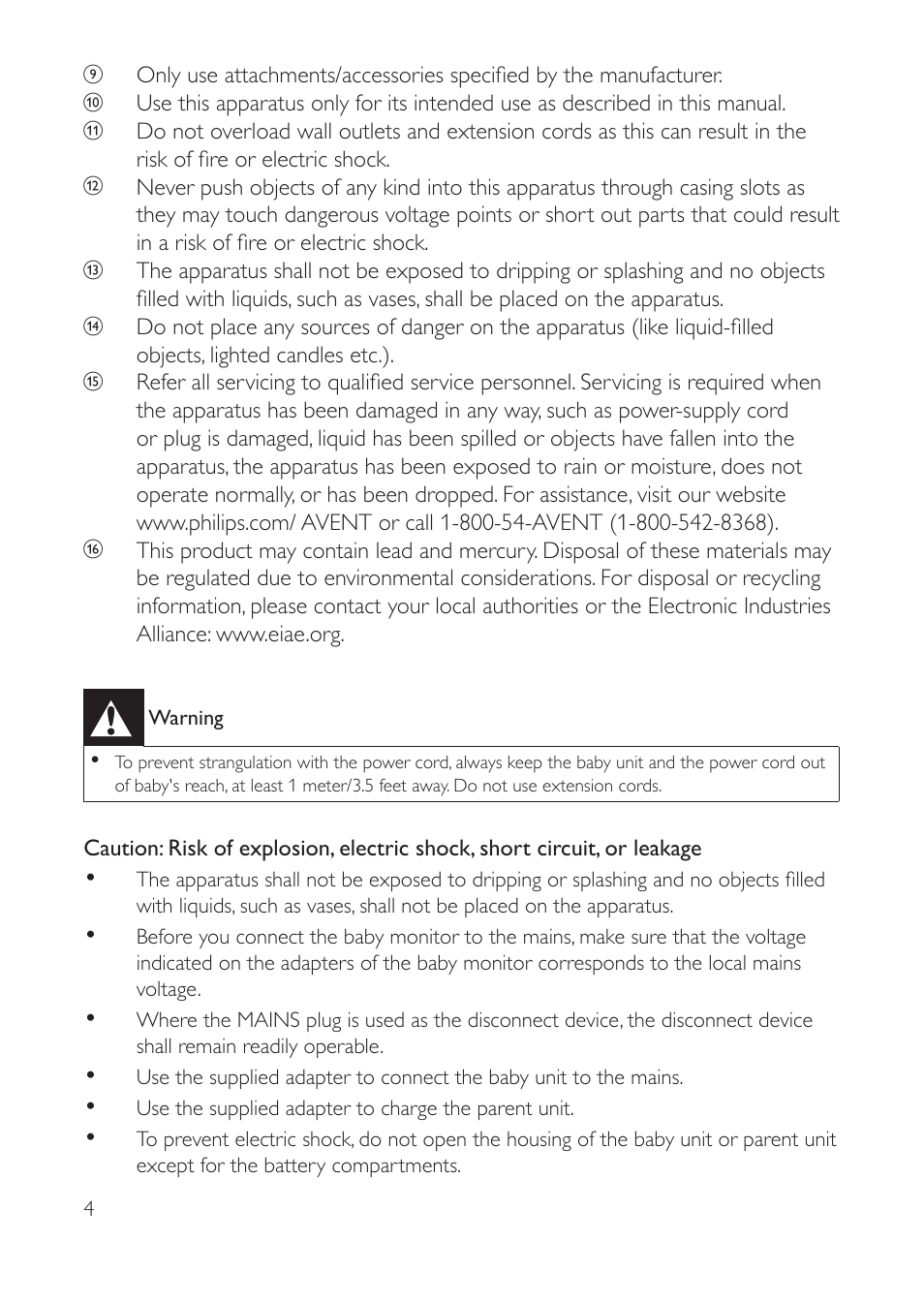 Philips AVENT Vigilabebés con vídeo digital User Manual | Page 4 / 104