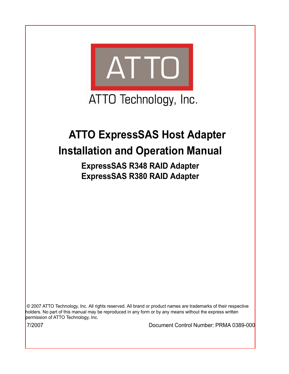 ATTO Technology R348 v User Manual | 20 pages