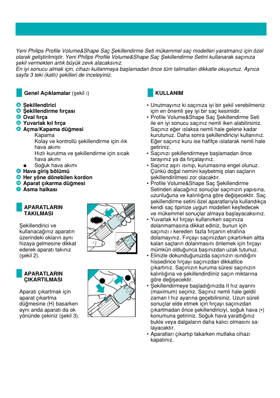 Türkçe, Sayfa 40 | Philips Profile Volume & Shape User Manual | Page 40 / 50