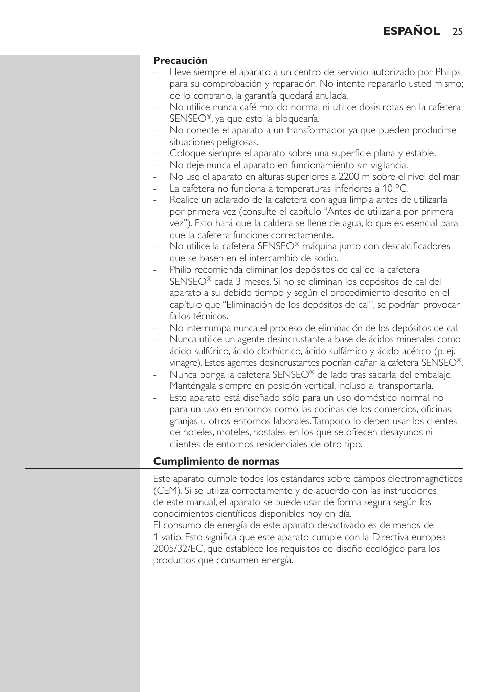 Philips SENSEO® Viva Café Cafetera de monodosis de café User Manual | Page 25 / 62