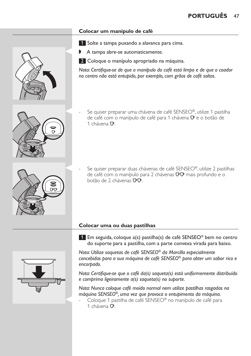 Philips SENSEO® Viva Café Cafetera de monodosis de café User Manual | Page 47 / 62